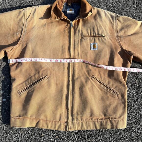 Carhartt vintage Detroit J01 Brown faded blanket lined Jacket men’s size 46 Tall - Picture 6 of 11